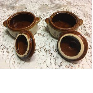 Oven proof Kitchen - EUC OVENPROOF SMALL BEANPOTS W/GRAIN DESIGN & LIDS Oven proof Kitchen - EUC OVENPROOF SMALL BEANPOTS W/GRAIN DESIGN & LIDS